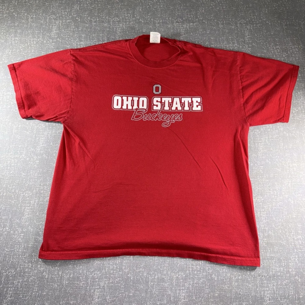 Ohio State Buckeyes Shirt Mens XL Red NCAA Football Jerzees Graphic Tee